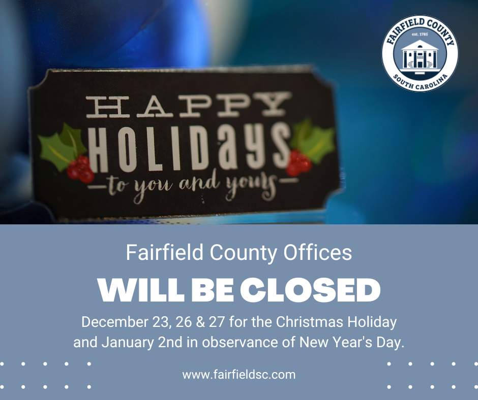 Image for Fairfield County Offices to Close for Christmas and New Year Holidays