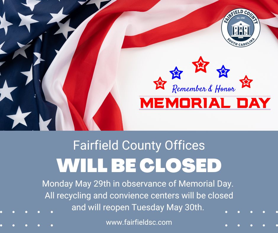 Featured image for Fairfield County Offices to Close for Memorial Day