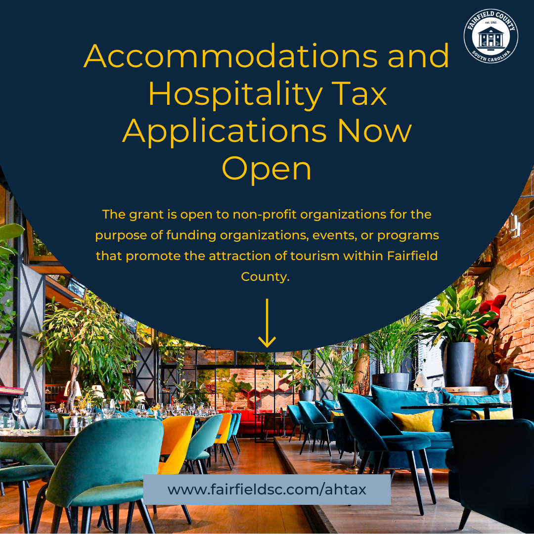 Image for Fairfield County Accommodations and Hospitality Tax Applications Now Open