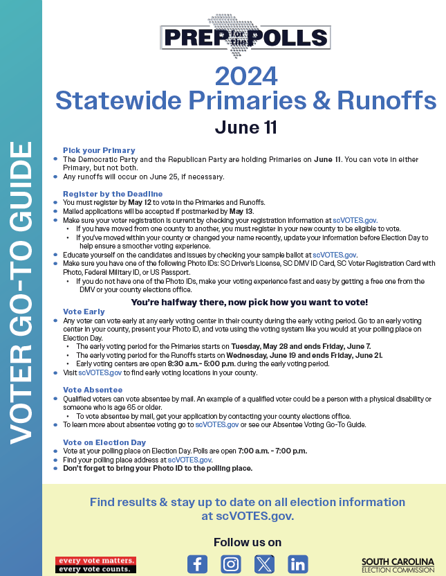 Featured image for Voter Information for June 11 Primaries & Runoffs
